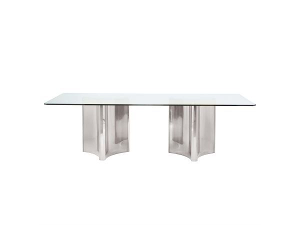 Bernhardt Furniture Abbott Rectangular Dining Table in Silver