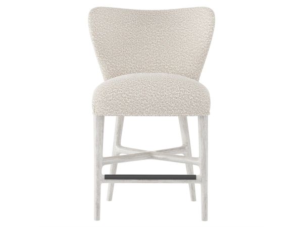 Bernhardt Furniture Kemp Fabric Counter Stool in Glacier White