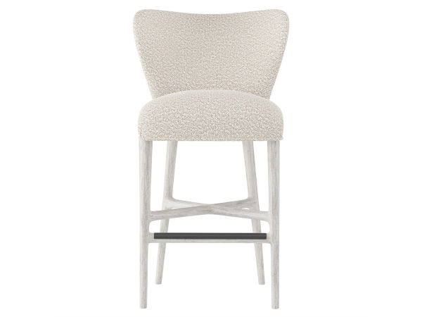 Bernhardt Furniture Kemp Fabric Bar Stool in Glacier White