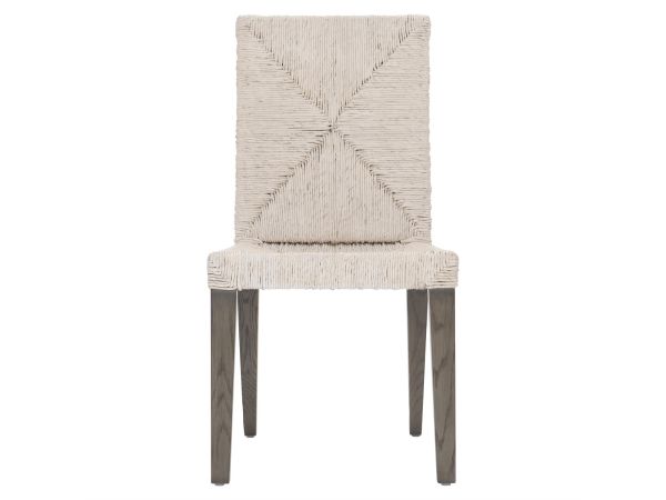 Bernhardt Furniture Palma Fabric Side Chair in Rustic Grey/Light Grey Wash