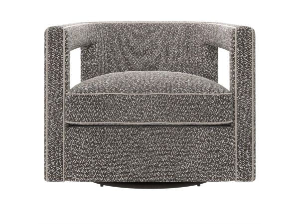 Bernhardt Furniture Alana Fabric Swivel Chair in Gray