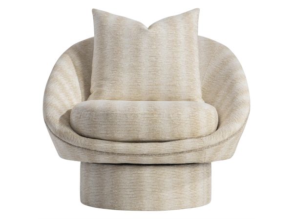 Bernhardt Furniture Lucia Fabric Swivel Chair in Ivory