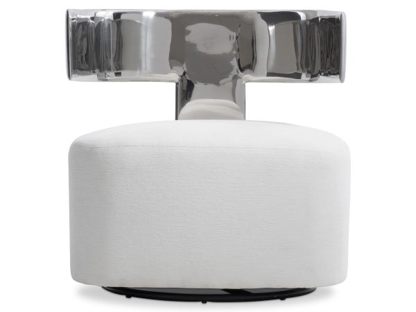 Bernhardt Furniture Ares Fabric Swivel Chair in White