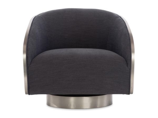 Bernhardt Furniture Miles Fabric Swivel Chair in Black