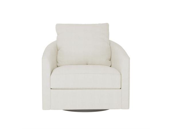 Bernhardt Furniture Astoria Fabric Swivel Chair in White