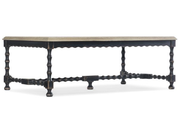 Hooker Furniture Ciao Bella Cocktail Table in Black/Flaky White