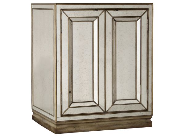 Hooker Furniture Sanctuary Two-Door Mirrored Nightstand in Visage