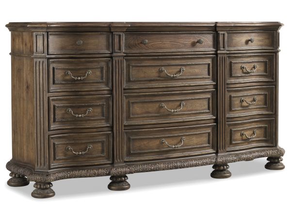 Hooker Furniture Rhapsody Twelve Drawer Dresser in Walnut