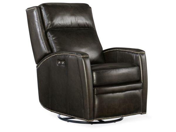 Hooker Furniture Declan Power Swivel Glider Recliner in Brown
