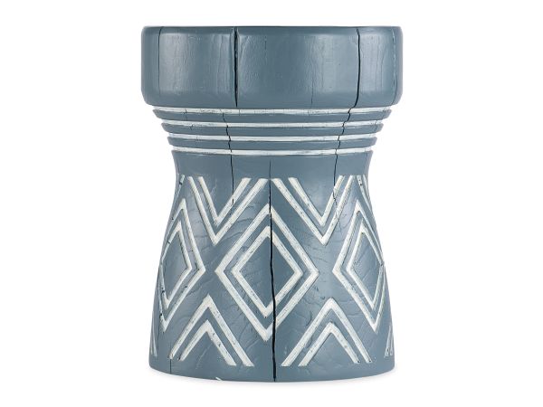 Hooker Furniture Commerce and Market Carved Stump Side Table in Blue
