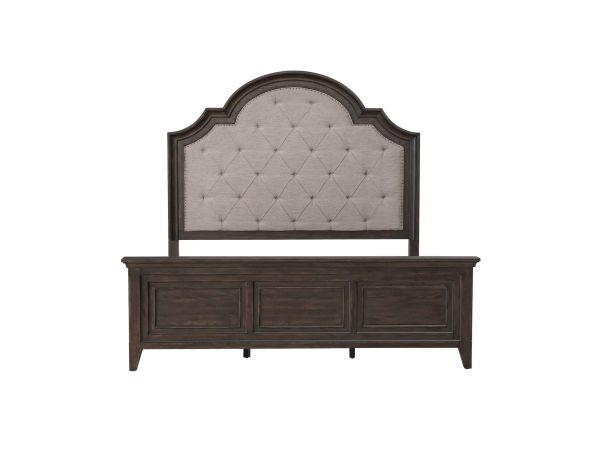 Liberty Furniture Paradise Valley King California Uph Bed in Saddle Brown