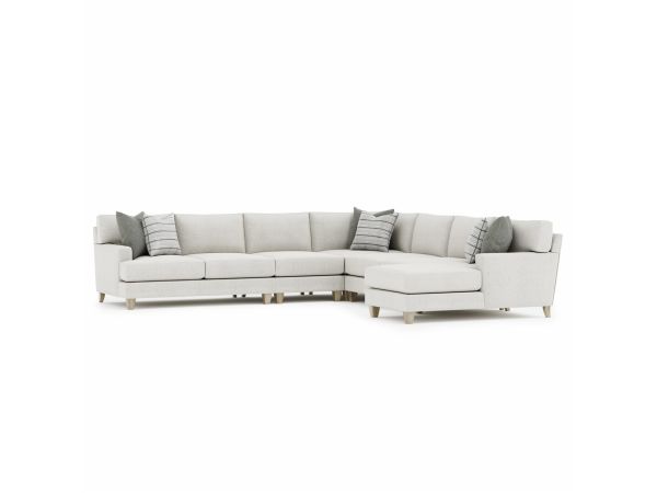 Bernhardt Furniture Plush Mila LAF Fabric Sectional in Smokey Grey