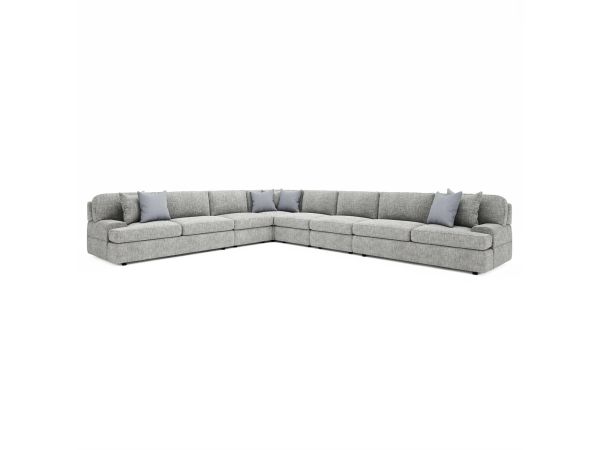 Bernhardt Furniture Plush Serena 6 pieces Fabric Sectional in Walnut