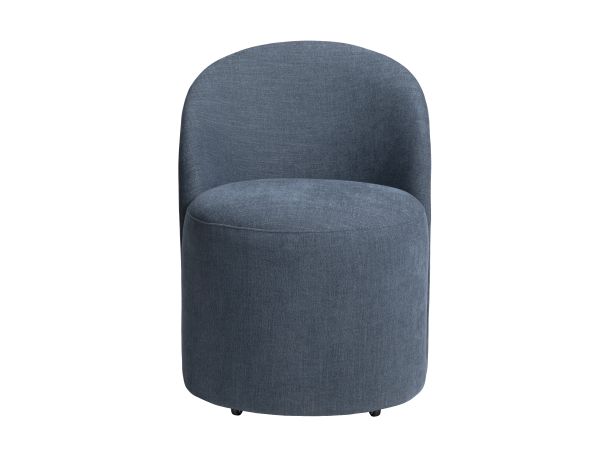 Crestview Set Of 2 Upholstered Solid Wood Dining Chair With Casters Textured Blue