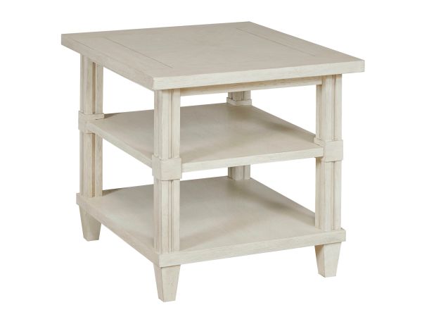 American Drew Grand Bay Wayland Rectangular End Table in Egret