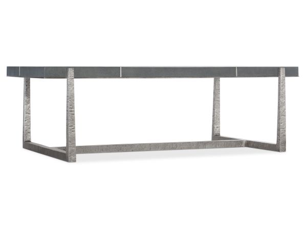 Hooker Furniture Chapman Mixed Media Rectangle Cocktail Table in Gray