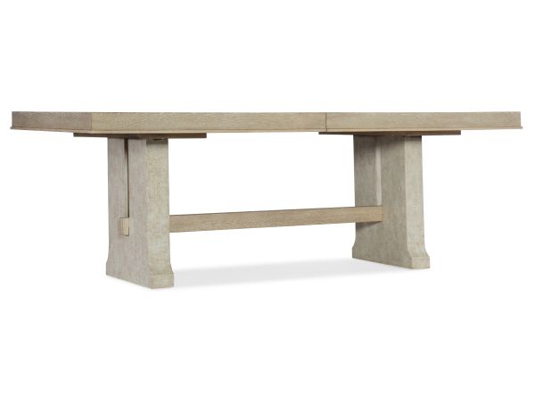 Hooker Furniture Cascade Rectangle Dining Table with 1-22 in Leaf in Terrain/Gesso