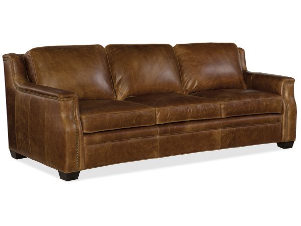 Hooker Furniture Yates Stationary Sofa in Natchez Brown