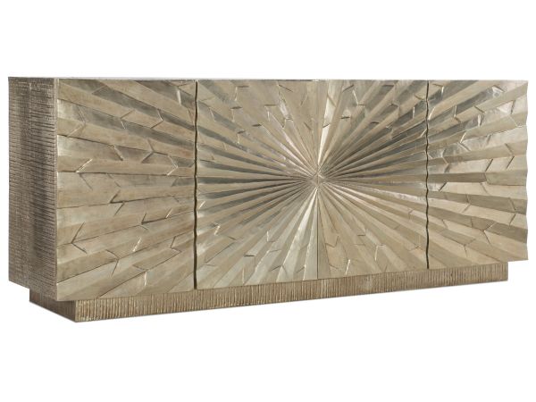 Hooker Furniture Big Bang 78in Entertainment Console in Silver