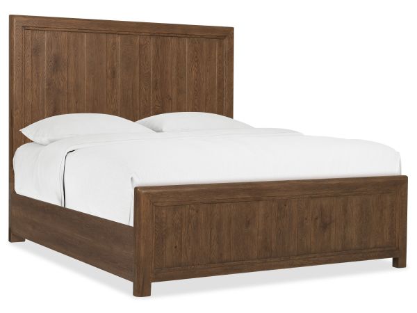 Hooker Furniture Driftwood Queen Panel Bed in Worn Saddle
