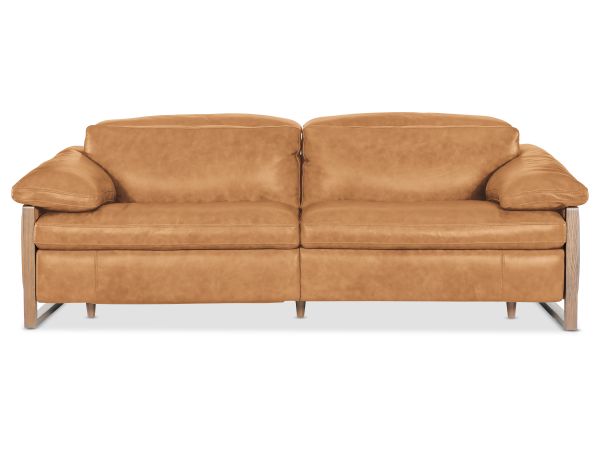 Hooker Furniture Jericho Power Sofa with Power Headrest in Light Wood