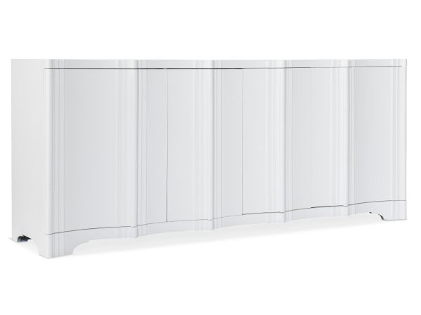 Hooker Furniture Melange Corinth Four Door Entertainment Console in White/Light Blue